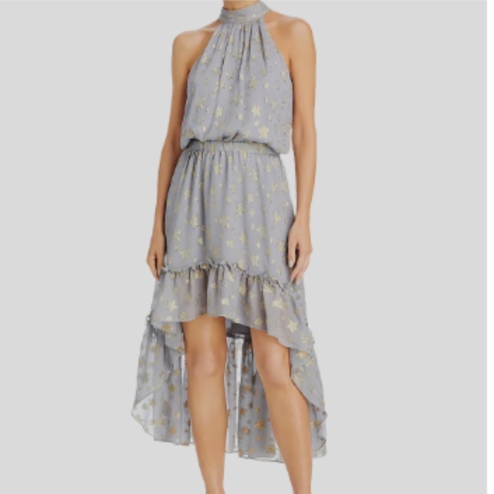 Ramy Brook Ebony Silk Star Print Midi Dress